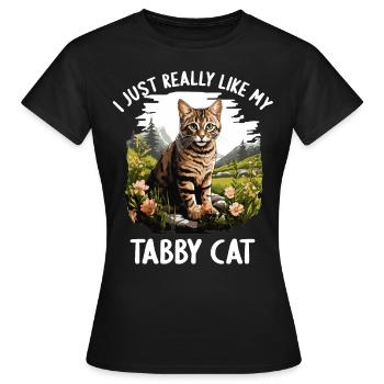 Tabby Kitten Tabby Cat - Women's T-Shirt - black - Front - AI Model Female 172 dark (172cm)