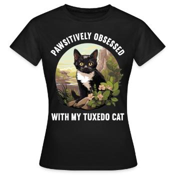 Tuxedo Kitten Tuxedo Cat - Women's T-Shirt - black - Front - AI Model Female 172 dark (172cm)