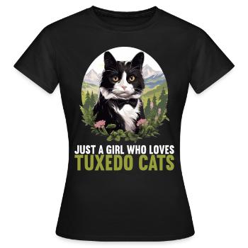 Tuxedo Kitten Tuxedo Cat - Women's T-Shirt - black - Front - AI Model Female 172 dark (172cm)