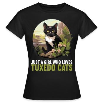 Tuxedo Kitten Tuxedo Cat - Women's T-Shirt - black - Front - AI Model Female 172 dark (172cm)