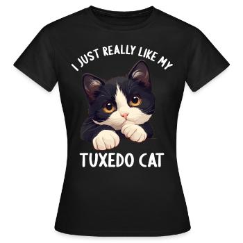 Tuxedo Kitten Tuxedo Cat - Women's T-Shirt - black - Front - AI Model Female 172 dark (172cm)