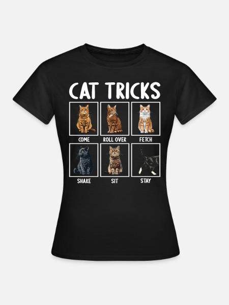 Katze Katzen Tricks lustiges Katzen - Dame-T-shirt - sort