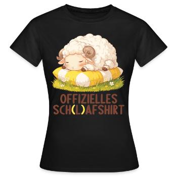 Offizielles Schafshirt Offizielles Schlafshirt - Frauen T-Shirt - Schwarz - Vorne - AI Model Female 172 dark (172cm)
