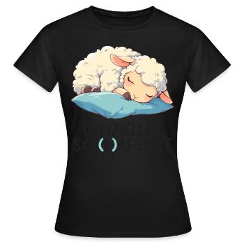 Offizielles Schafshirt Offizielles Schlafshirt - Frauen T-Shirt - Schwarz - Vorne - AI Model Female 172 dark (172cm)