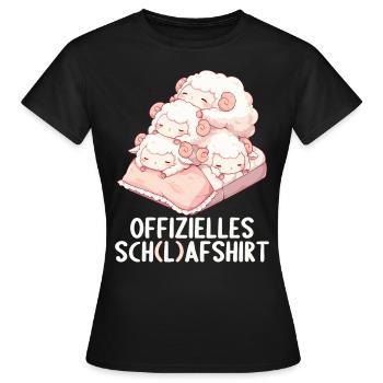 Offizielles Schafshirt Offizielles Schlafshirt - Frauen T-Shirt - Schwarz - Vorne - AI Model Female 172 dark (172cm)