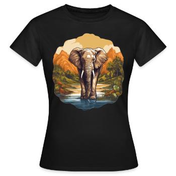 Elephant Elephant - Women's T-Shirt - black - Front - AI Model Female 172 dark (172cm)