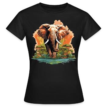 Elephant Elephant - Women's T-Shirt - black - Front - AI Model Female 172 dark (172cm)