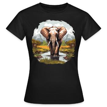 Elephant Elephant - Women's T-Shirt - black - Front - AI Model Female 172 dark (172cm)