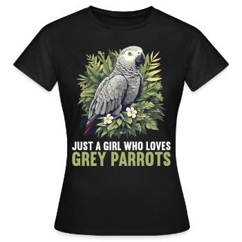 Graupapageien Graupapagei - Frauen T-Shirt - Schwarz - Vorne - AI Model Female 172 dark (172cm)