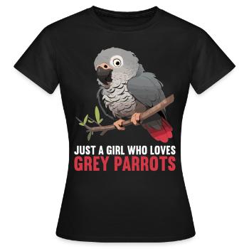 Graupapageien Graupapagei - Frauen T-Shirt - Schwarz - Vorne - AI Model Female 172 dark (172cm)