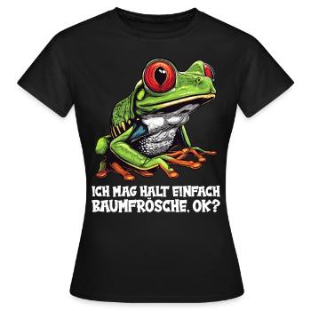 Rainette Baumfrösche Baumfrosch - T-shirt Femme - noir - Devant - AI Model Female 172 dark (172cm)