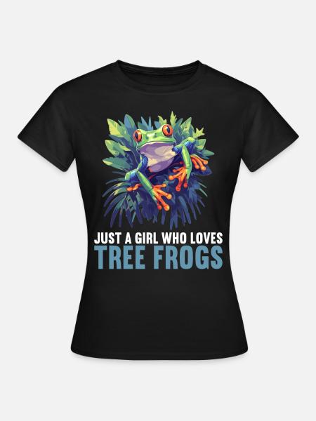 Tree Frog Baumfrösche Baumfrosch - Frauen T-Shirt - Schwarz