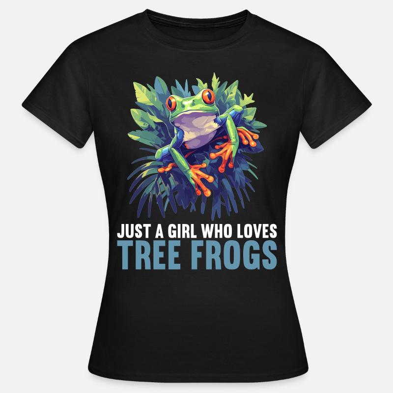 Tree Frog Baumfrösche Baumfrosch - Frauen T-Shirt - Schwarz