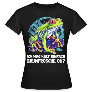 Rainette Baumfrösche Baumfrosch - T-shirt Femme - noir - Devant - AI Model Female 172 dark (172cm)