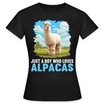Alpaga Alpagas Alpaga - T-shirt Femme - noir - Devant - AI Model Female 172 dark (172cm)