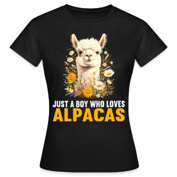 Alpaga Alpagas Alpaga - T-shirt Femme - noir - Devant - AI Model Female 172 dark (172cm)