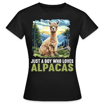 Alpaga Alpagas Alpaga - T-shirt Femme - noir - Devant - AI Model Female 172 dark (172cm)