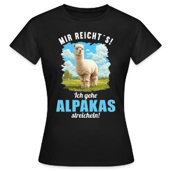 Alpaga Alpagas Alpaga - T-shirt Femme - noir - Devant - AI Model Female 172 dark (172cm)
