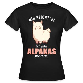 Alpaga Alpagas Alpaga - T-shirt Femme - noir - Devant - AI Model Female 172 dark (172cm)