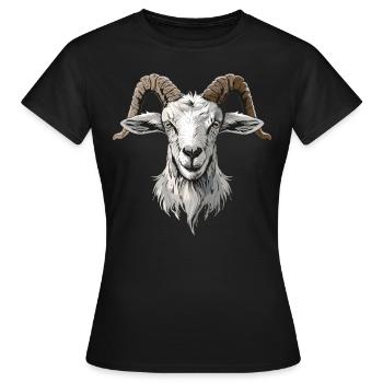 Alpine Goat Bergziegen Bergziege - Frauen T-Shirt - Schwarz - Vorne - AI Model Female 172 dark (172cm)