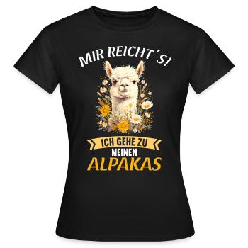 Alpaga Alpagas Alpaga - T-shirt Femme - noir - Devant - AI Model Female 172 dark (172cm)