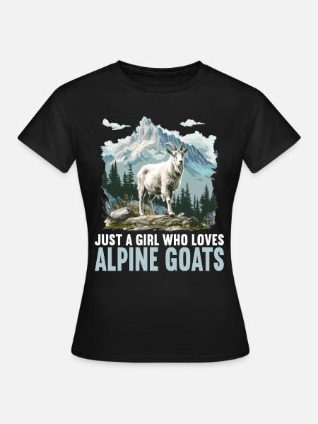 Alpine Goat Bergziegen Bergziege - Frauen T-Shirt - Schwarz