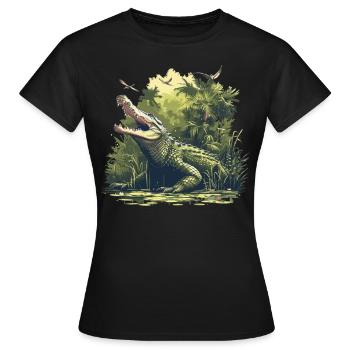 Alligatoren Alligator - Frauen T-Shirt - Schwarz - Vorne - AI Model Female 172 dark (172cm)