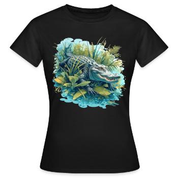 Alligatoren Alligator - Frauen T-Shirt - Schwarz - Vorne - AI Model Female 172 dark (172cm)