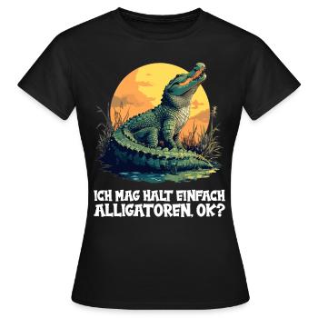 Alligatoren Alligator - Frauen T-Shirt - Schwarz - Vorne - AI Model Female 172 dark (172cm)