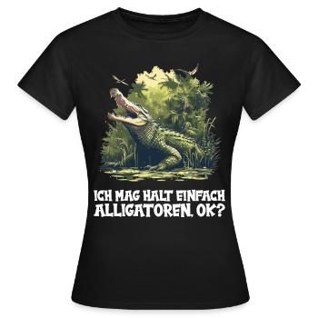 Alligatoren Alligator - Frauen T-Shirt - Schwarz - Vorne - AI Model Female 172 dark (172cm)