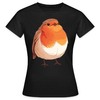 Robin Rotkehlchen - T-shirt Femme - noir - Devant - AI Model Female 172 dark (172cm)