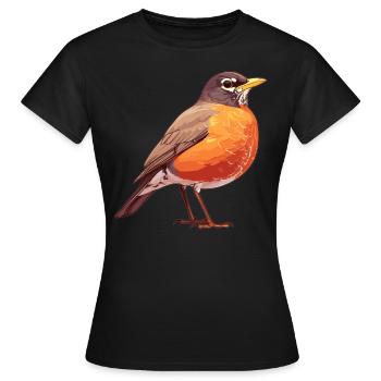 Robin Rotkehlchen - T-shirt Femme - noir - Devant - AI Model Female 172 dark (172cm)