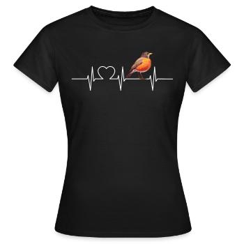 Robin Rotkehlchen - T-shirt Femme - noir - Devant - AI Model Female 172 dark (172cm)