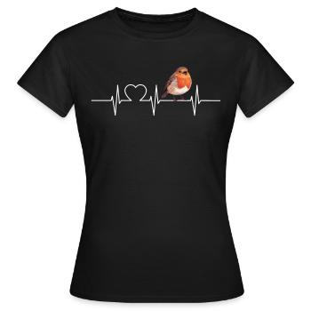 Robin Rotkehlchen - T-shirt Femme - noir - Devant - AI Model Female 172 dark (172cm)