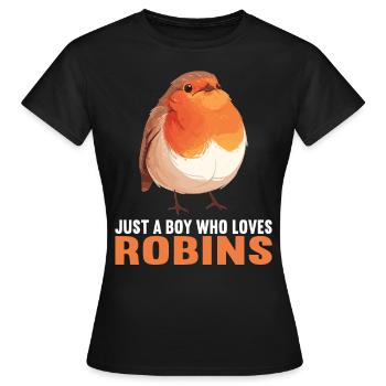 Robin Rotkehlchen - T-shirt Femme - noir - Devant - AI Model Female 172 dark (172cm)