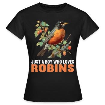Robin Rotkehlchen - T-shirt Femme - noir - Devant - AI Model Female 172 dark (172cm)