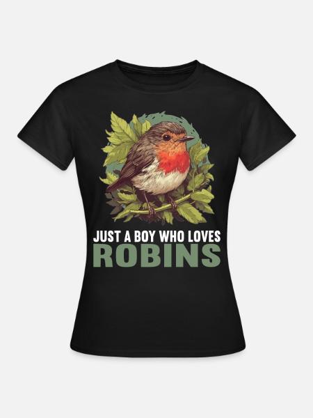 Robin Rotkehlchen - Frauen T-Shirt - Schwarz