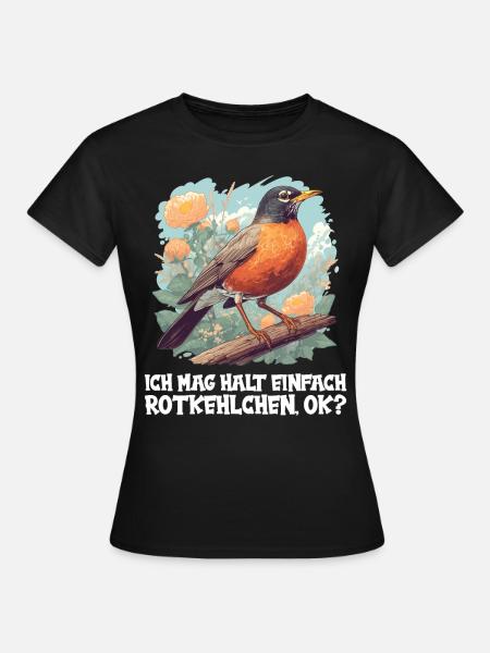 Robin Rotkehlchen - Frauen T-Shirt - Schwarz