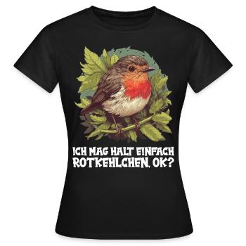 Robin Rotkehlchen - Women's T-Shirt - black - Front - AI Model Female 172 dark (172cm)