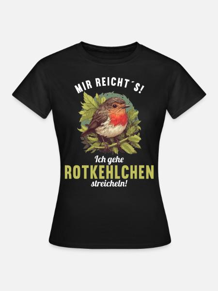 Robin Rotkehlchen - Frauen T-Shirt - Schwarz