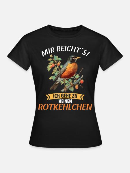 Robin Rotkehlchen - Frauen T-Shirt - Schwarz