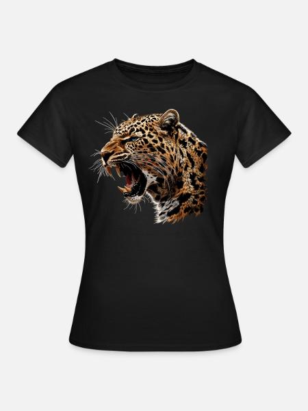 Leoparden Leopard - Frauen T-Shirt - Schwarz