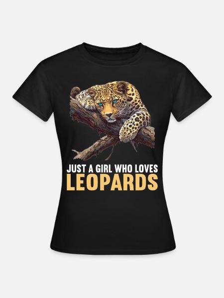 Leoparden Leopard - Dame-T-shirt - sort