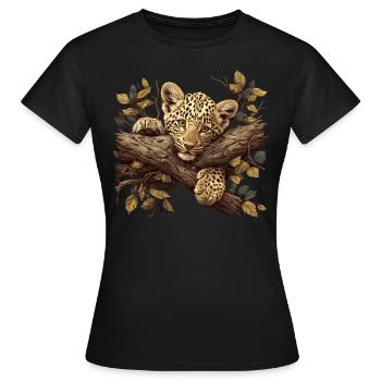 Léopard léopard - T-shirt Femme - noir - Devant - AI Model Female 172 dark (172cm)