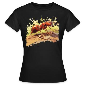 Ant Ameisen Ameise - Frauen T-Shirt - Schwarz - Vorne - AI Model Female 172 dark (172cm)