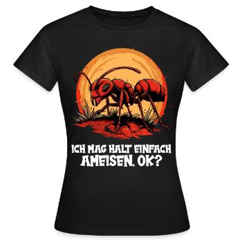 Ant Ameisen Ameise - Frauen T-Shirt - Schwarz - Vorne - AI Model Female 172 dark (172cm)
