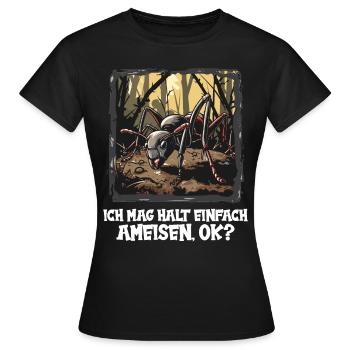 Ant Ameisen Ameise - Frauen T-Shirt - Schwarz - Vorne - AI Model Female 172 dark (172cm)