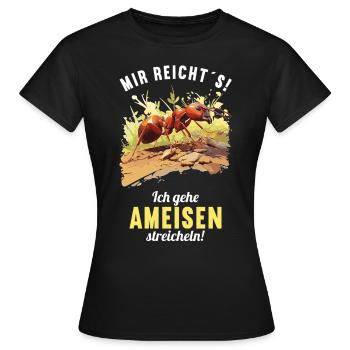 Ant Ameisen Ameise - Frauen T-Shirt - Schwarz - Vorne - AI Model Female 172 dark (172cm)