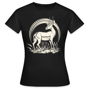 Antilope antilope antilope ouverte - T-shirt Femme - noir - Devant - AI Model Female 172 dark (172cm)