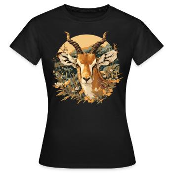 Antilope antilope antilope ouverte - T-shirt Femme - noir - Devant - AI Model Female 172 dark (172cm)